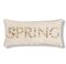 Floral Flower Font "Spring" Embroidered Ribbon Art Accent Pillow, 12" x 24"